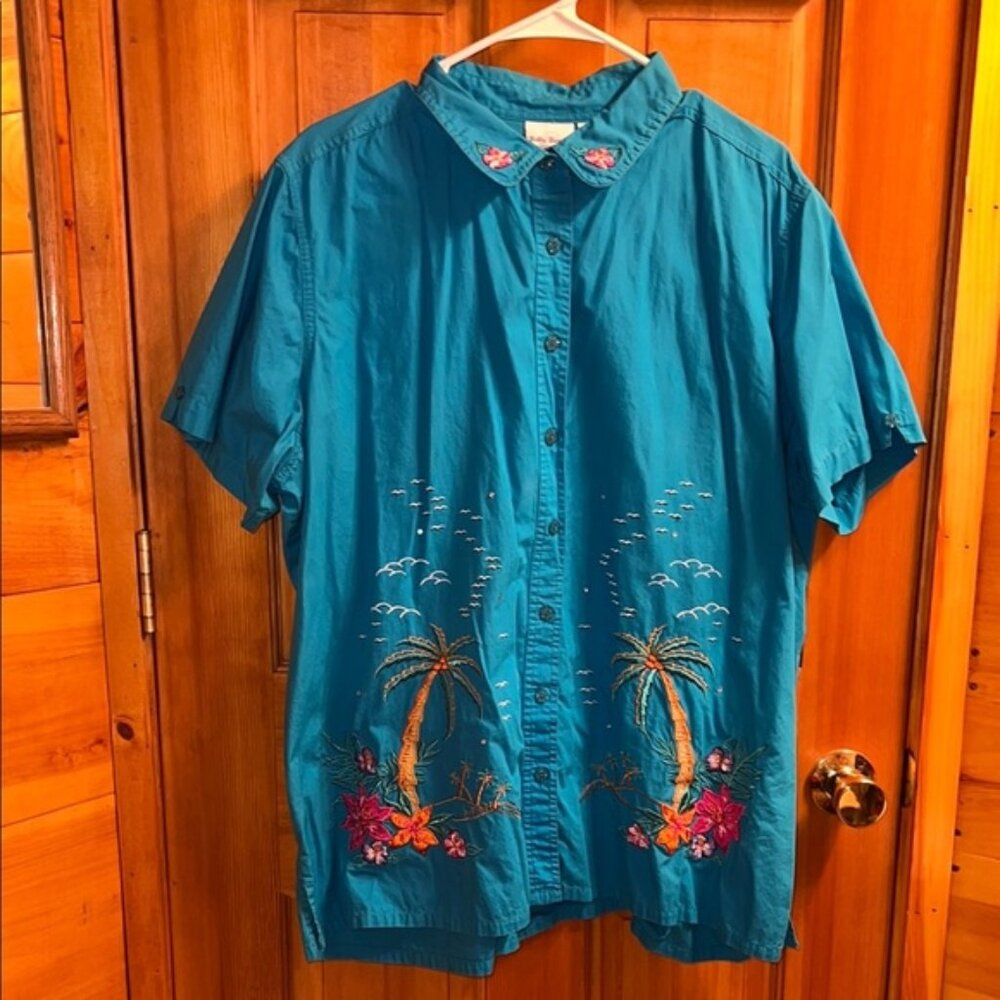 Vintage Bobbie Brooks Blue Casual Button Down Shirt